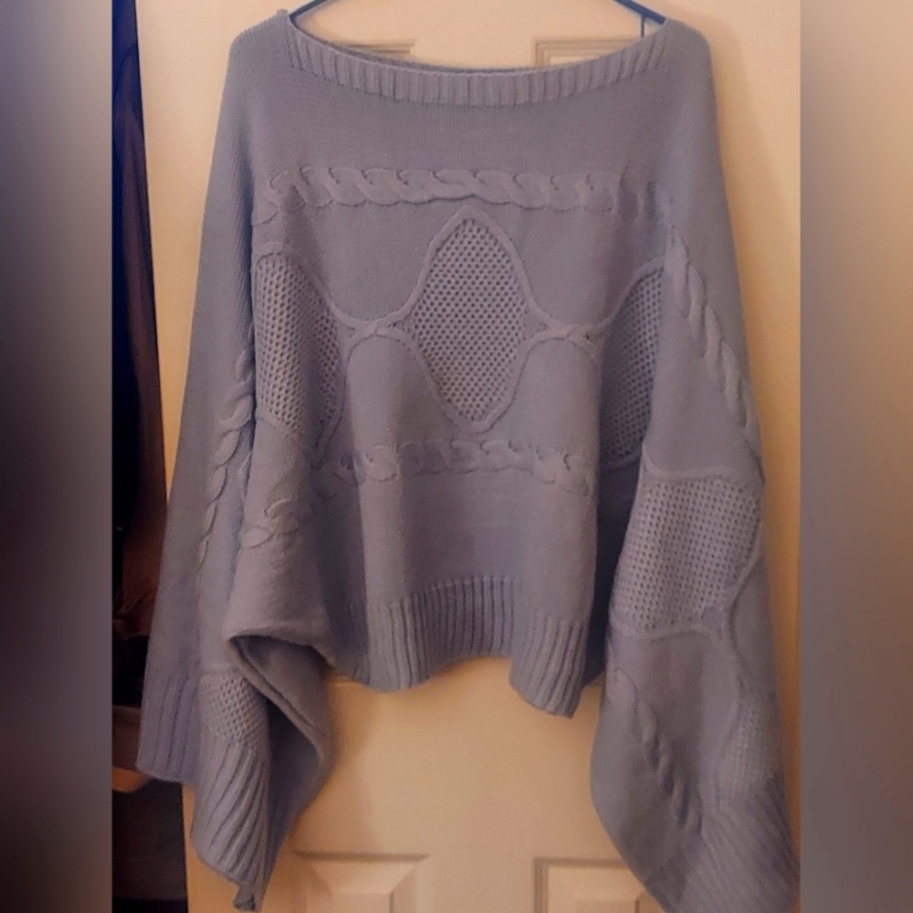 Fashion Nova Light Blue Cable Knit Sweater
